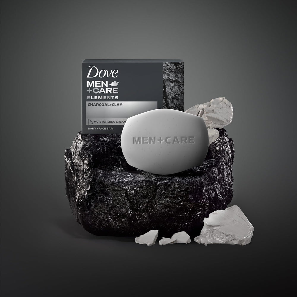 Dove Men+Care barra en ambiente de baño masculino para rutina diaria