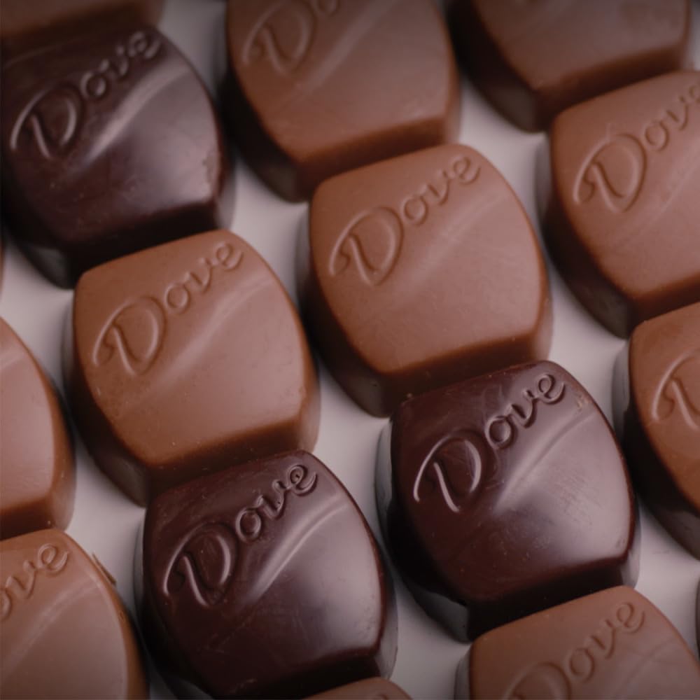 Dove candy dish filled with assorted chocolates for entertaining