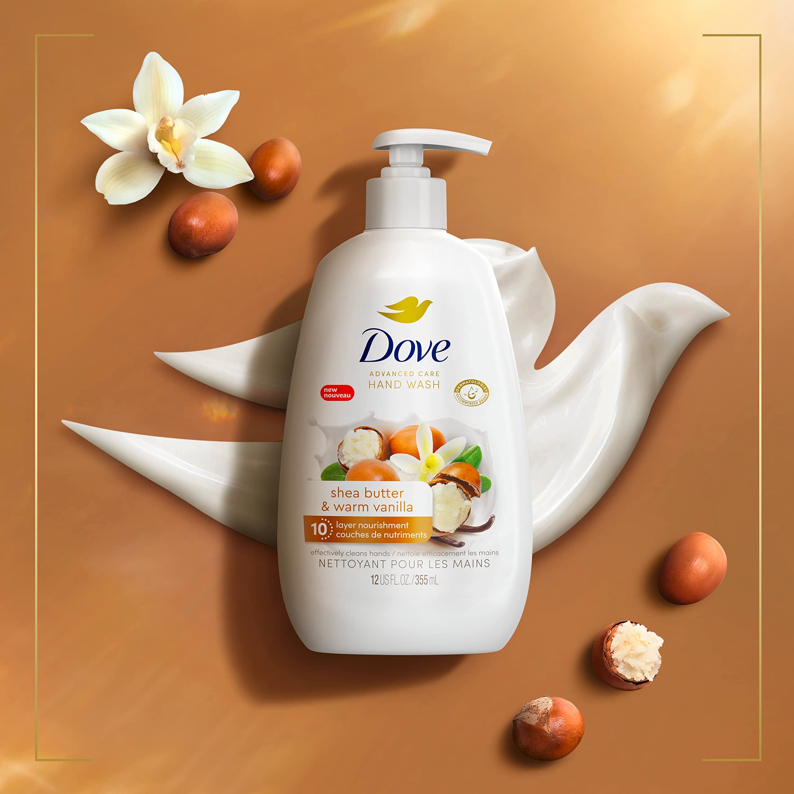 Dove textura cremosa de la espuma demostrando suavidad