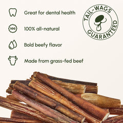 Downtown Pet Supply primer plano textura del bully stick, resistencia y seguridad