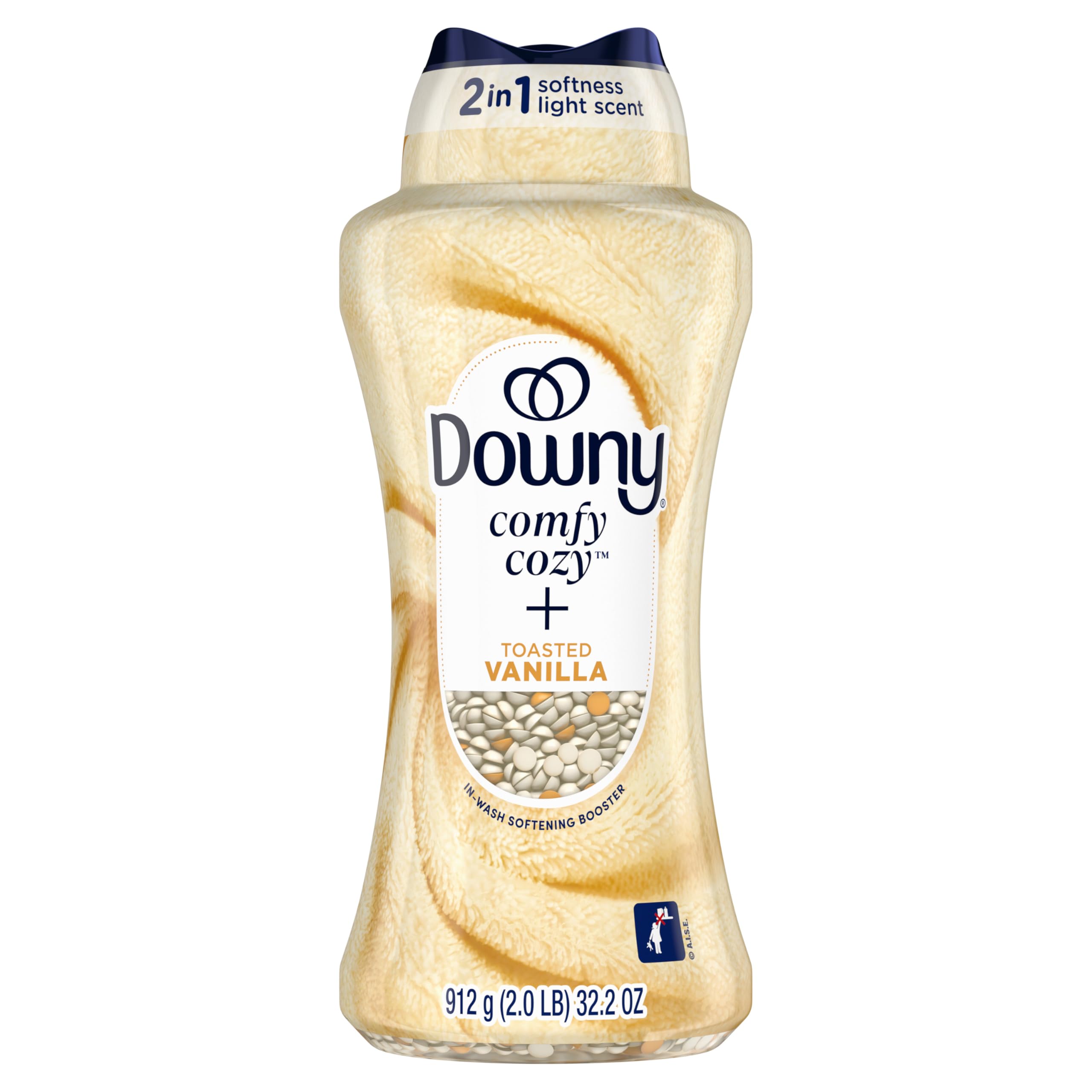 Downy perlas frontal del envase mostrando aroma y beneficio