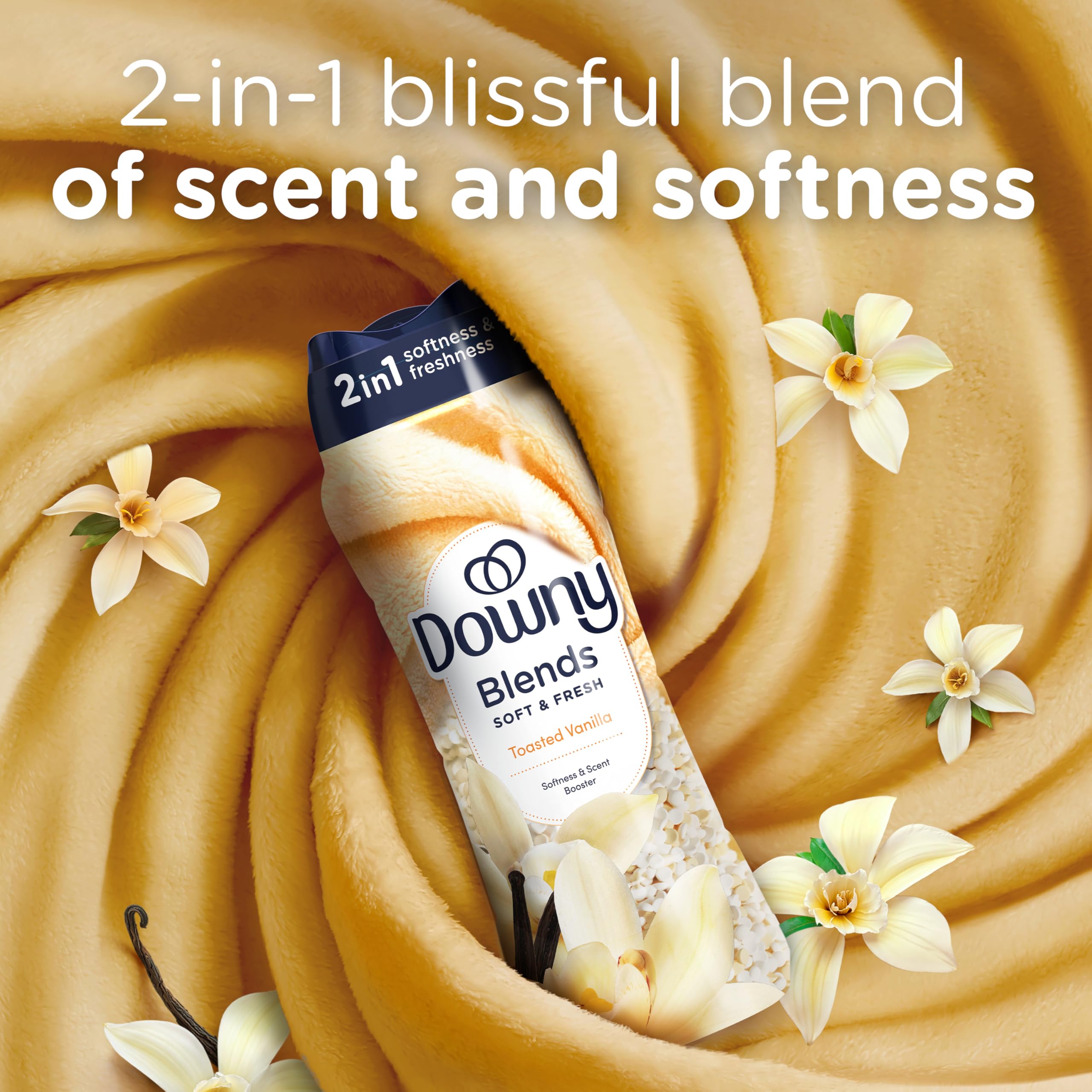 Downy Blends textura de perlas mostrando aspecto y facilidad de dosificación