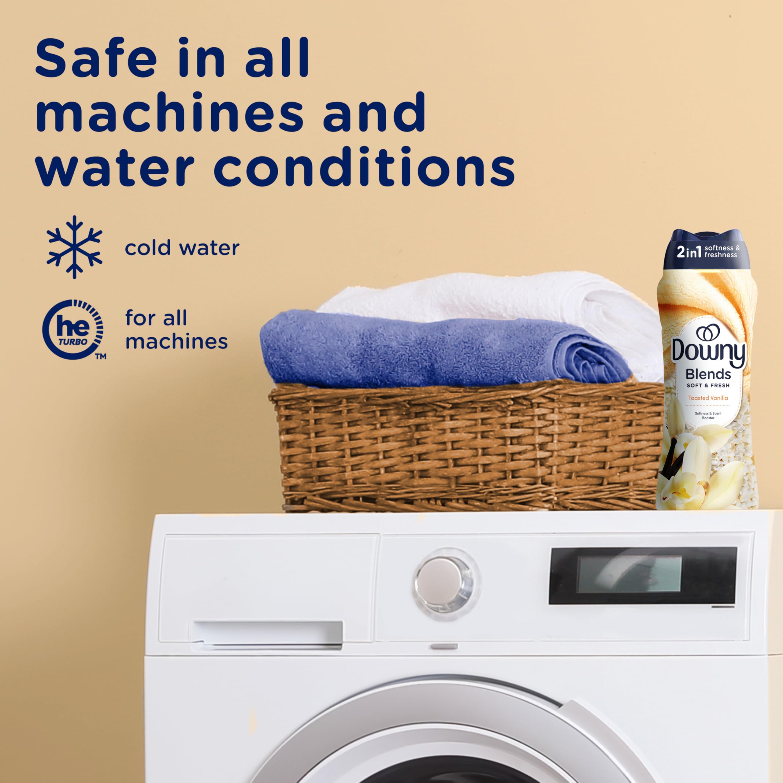 Downy Blends sábanas limpias en cama mostrando comodidad y fragancia