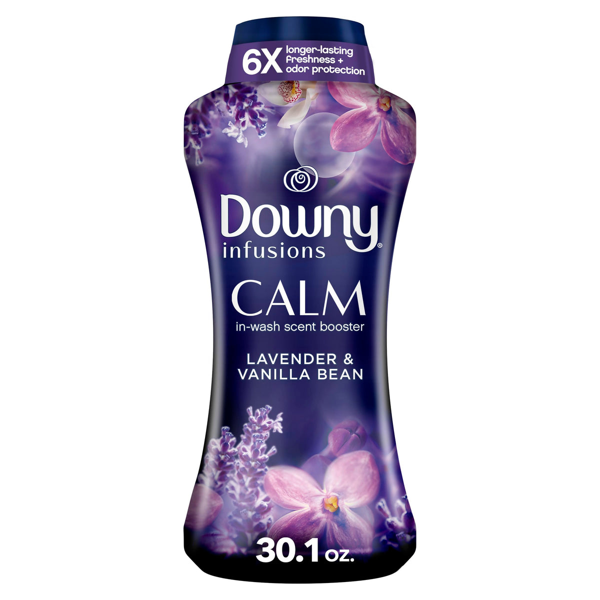 Downy frasco frontal 30.1 oz mostrando diseño y tamaño
