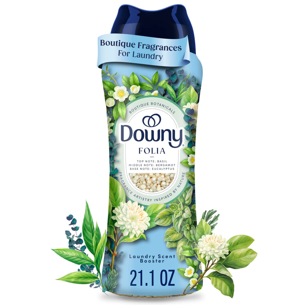 Downy botella FOLIA frontal mostrando diseño y uso