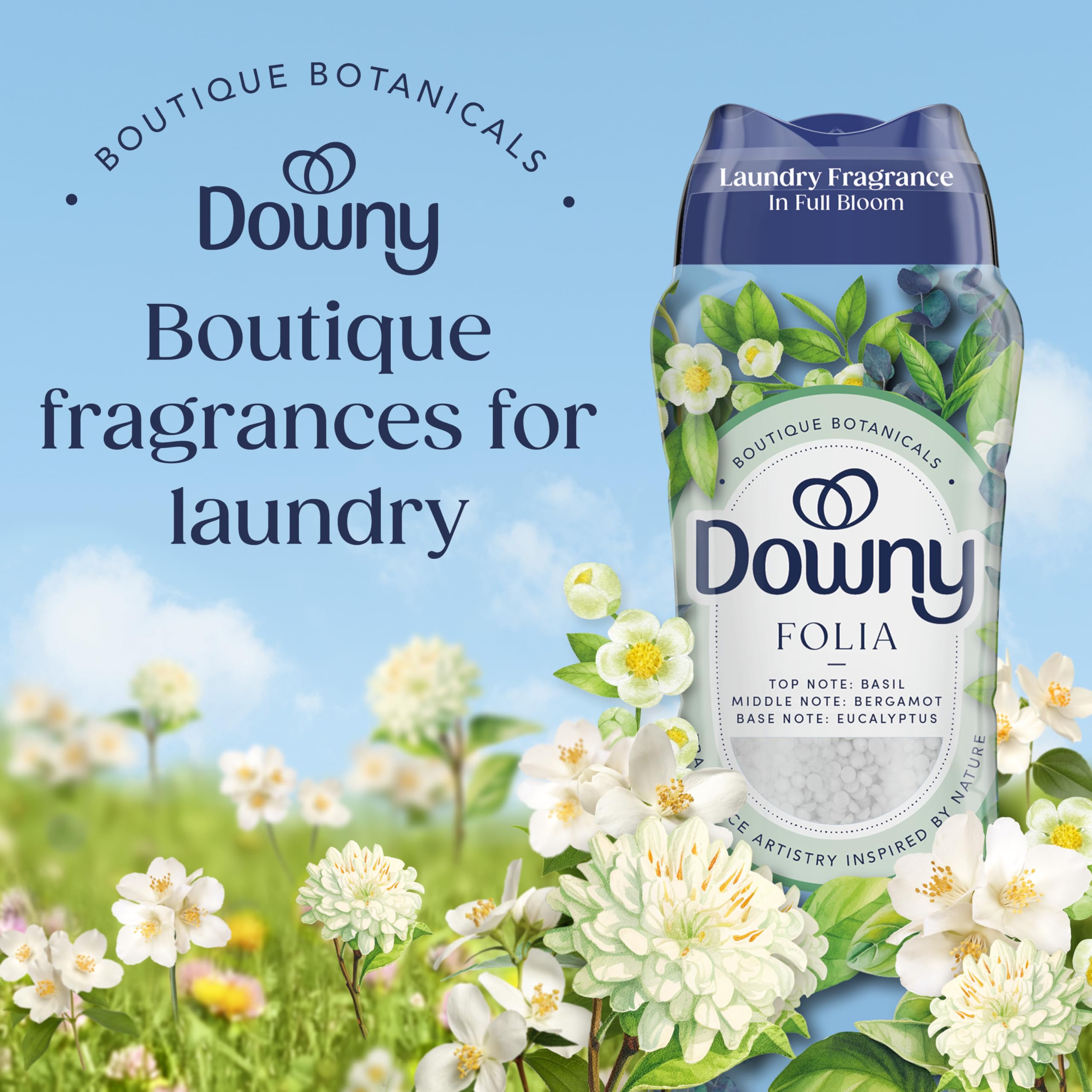 Downy perlas aromáticas FOLIA en primer plano, textura visible