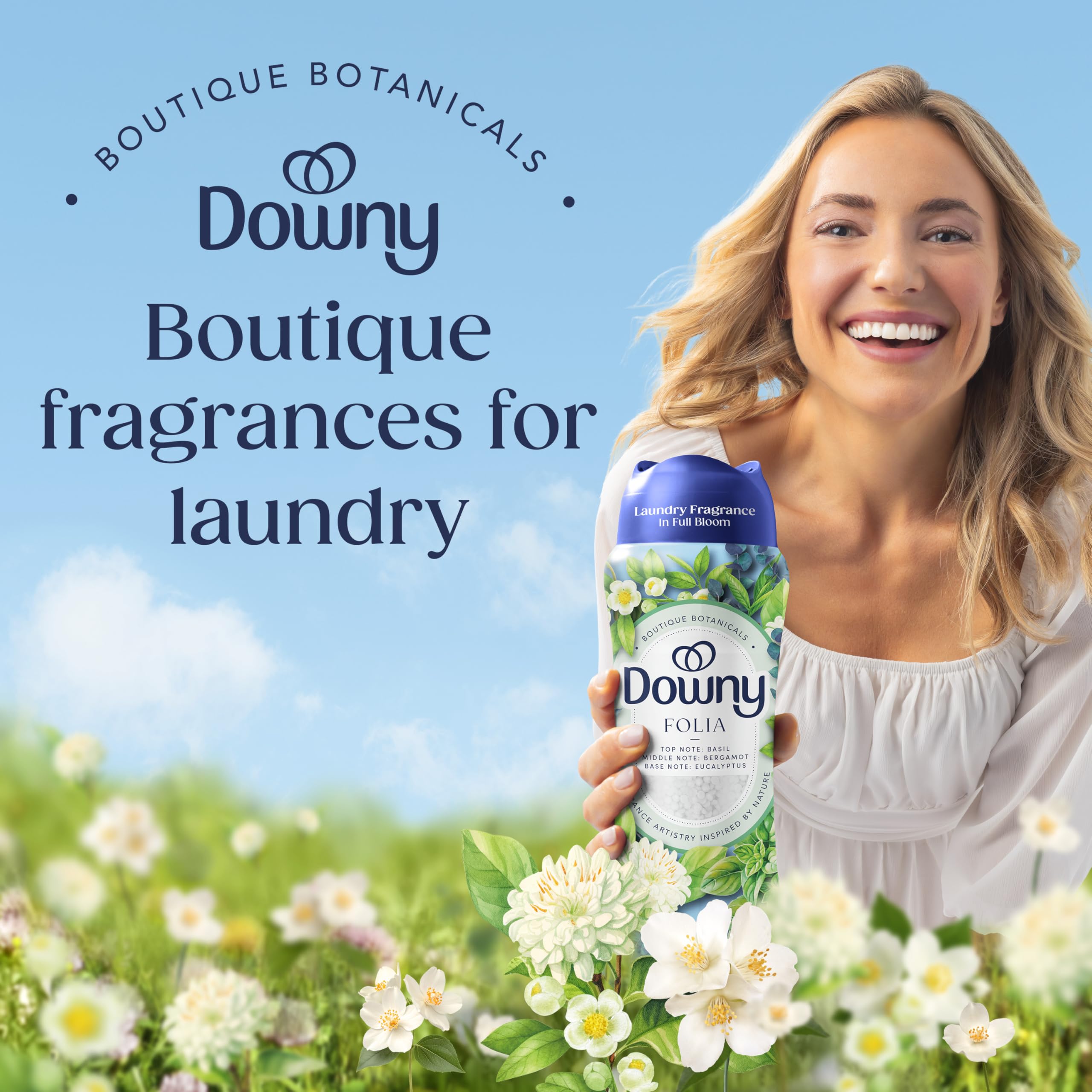 Downy tapa dosificadora con perlas lista para medir