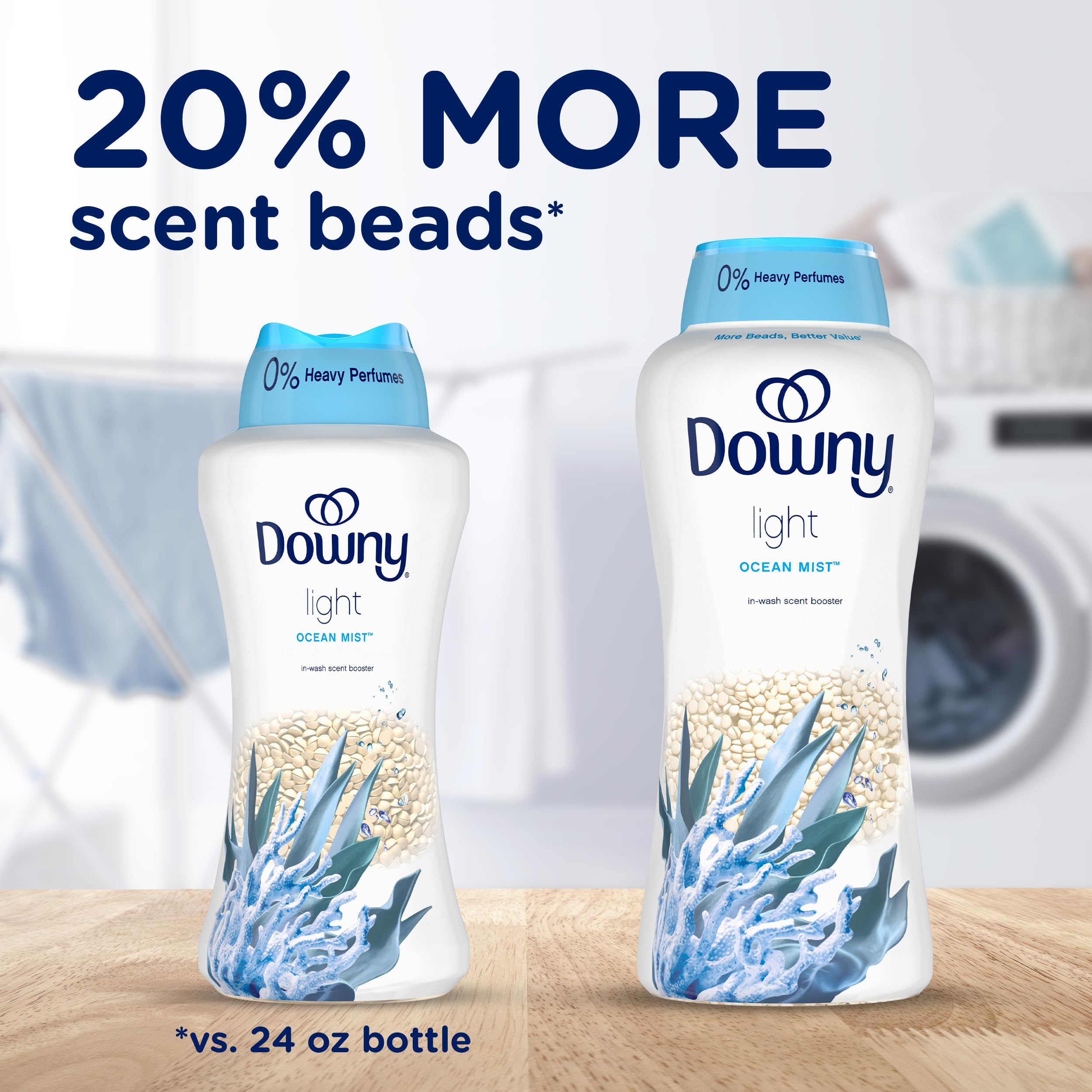 Downy perlas aroma Ocean Mist en primer plano mostrando textura ligera