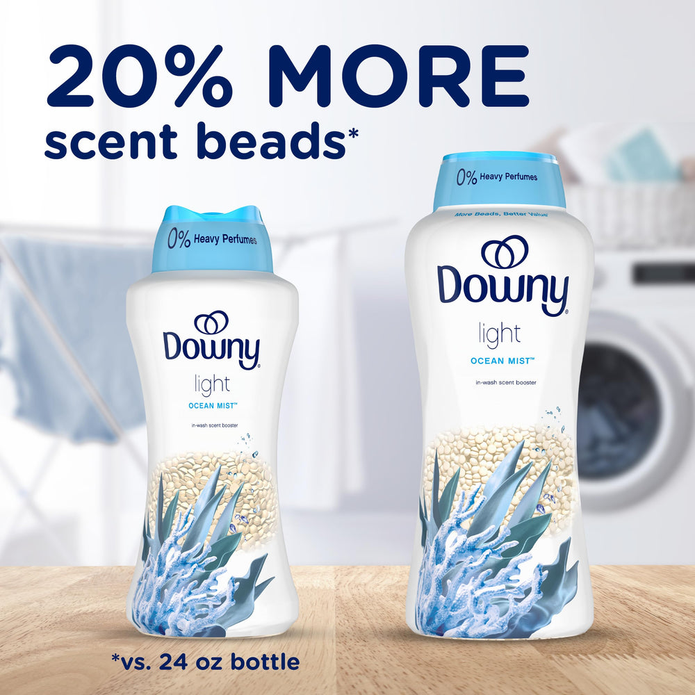 Downy perlas aroma Ocean Mist en primer plano mostrando textura ligera