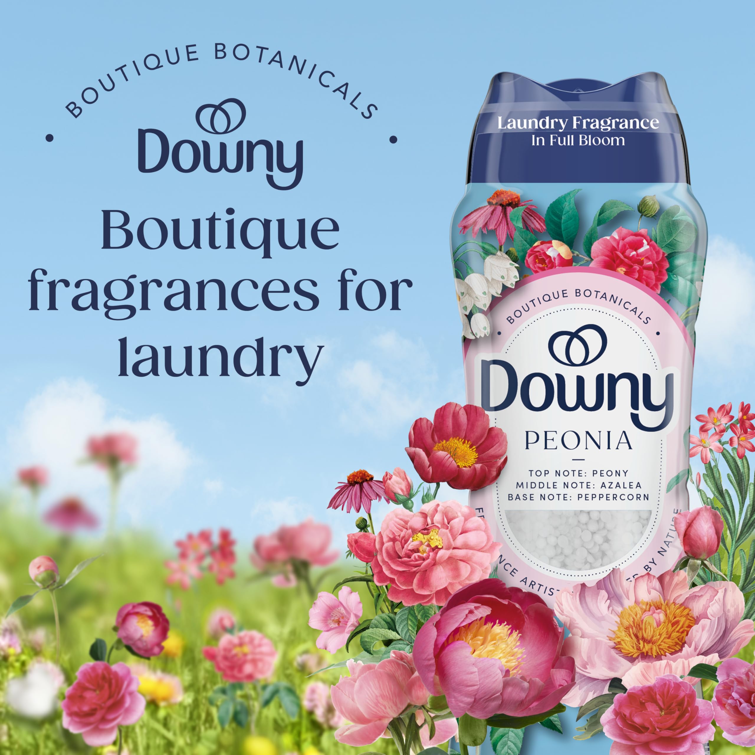Downy tapa medidor con perlas en uso, facilita dosificación precisa