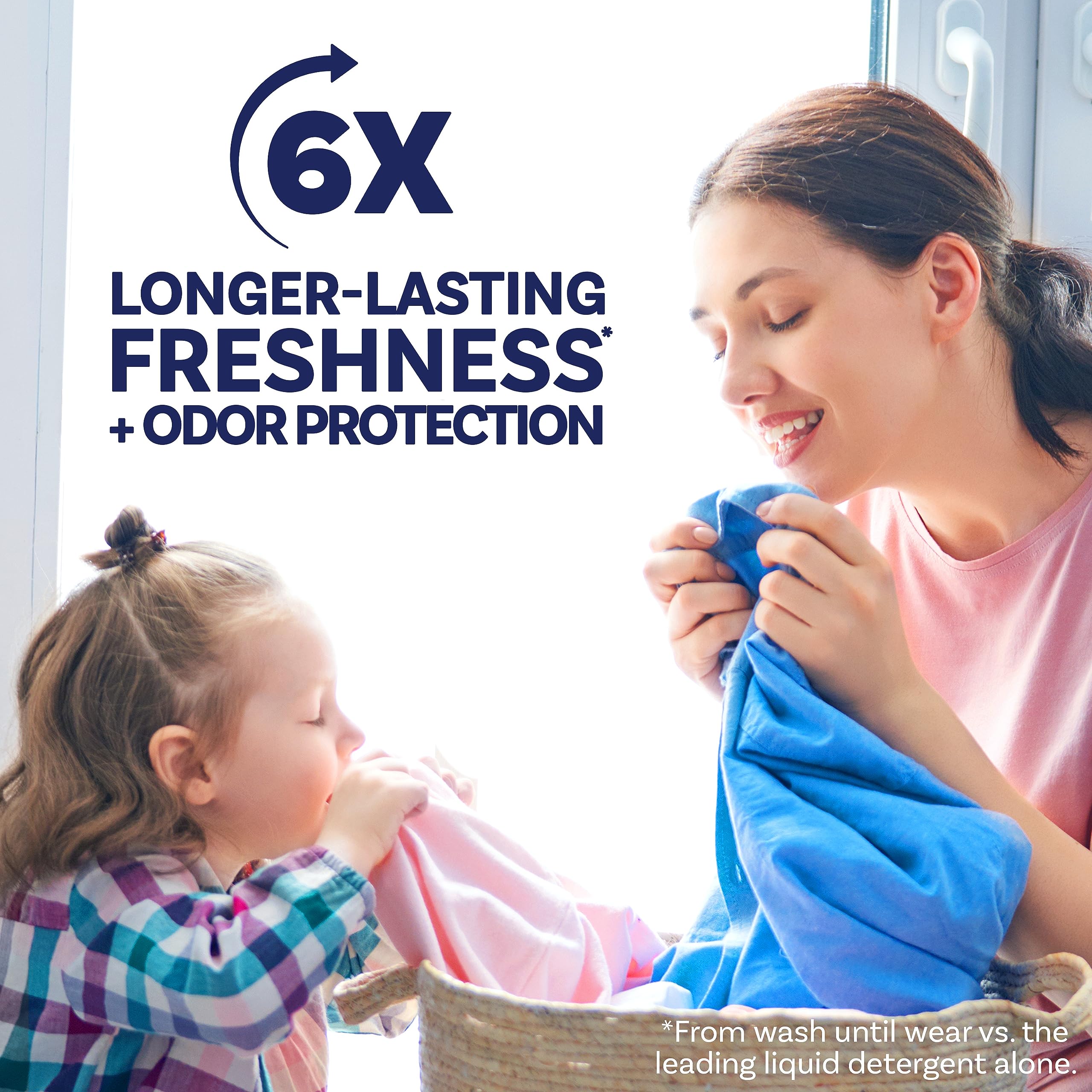 Close-up perlas Downy April Fresh textura que libera fragancia prolongada