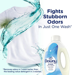 Downy Rinse etiqueta legible con beneficios y aroma Ocean Mist