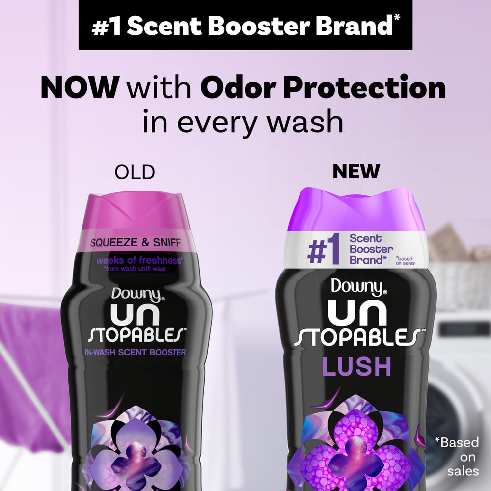 Downy envase 30.1 oz junto a una cinta métrica para comparar tamaño