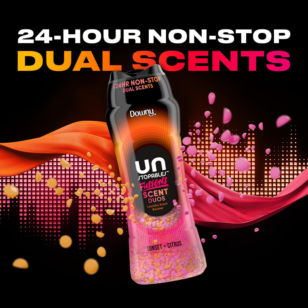 Downy Unstopables perlas en el tambor de la lavadora listas para el lavado
