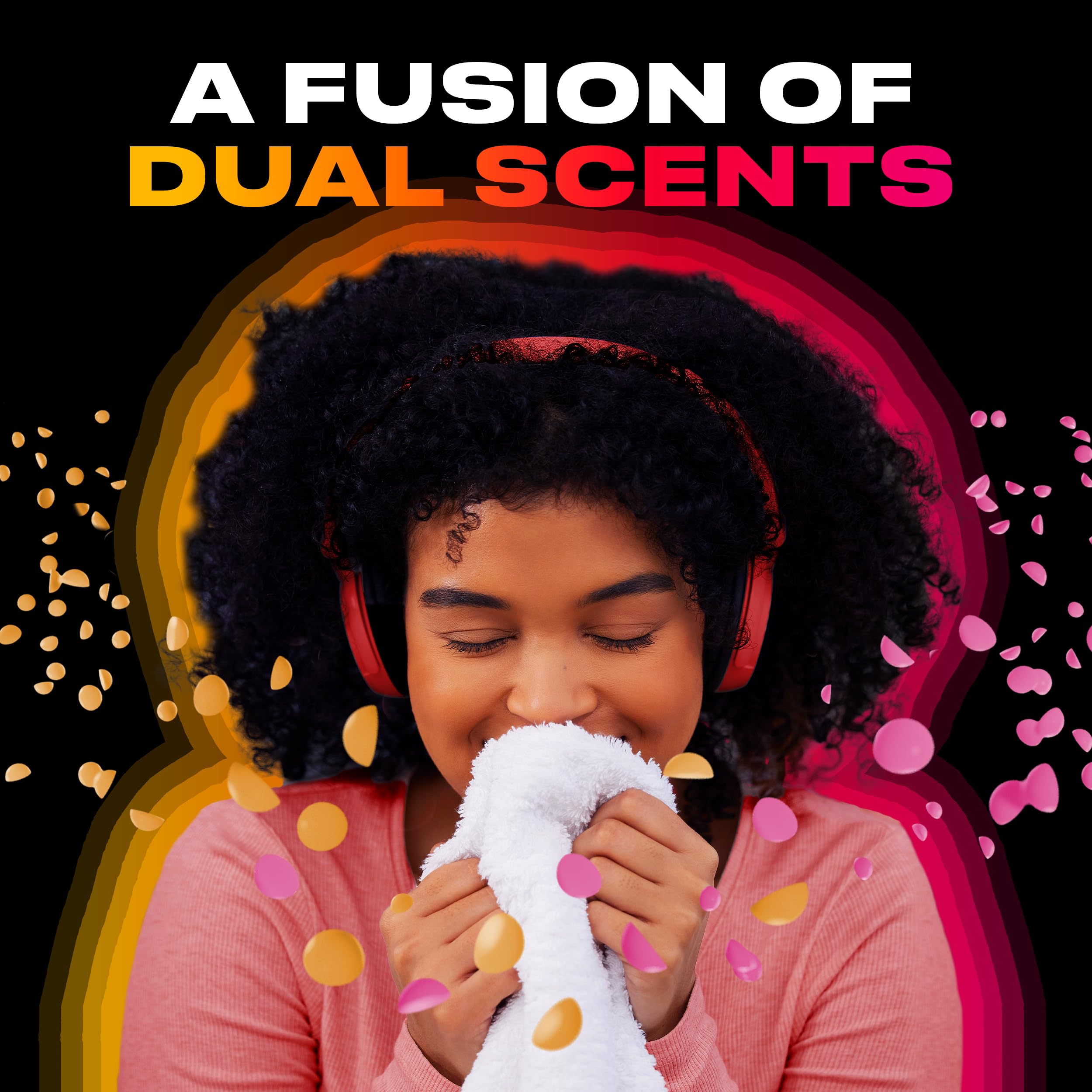 Downy Unstopables textura de perlas resaltando las microcápsulas de fragancia