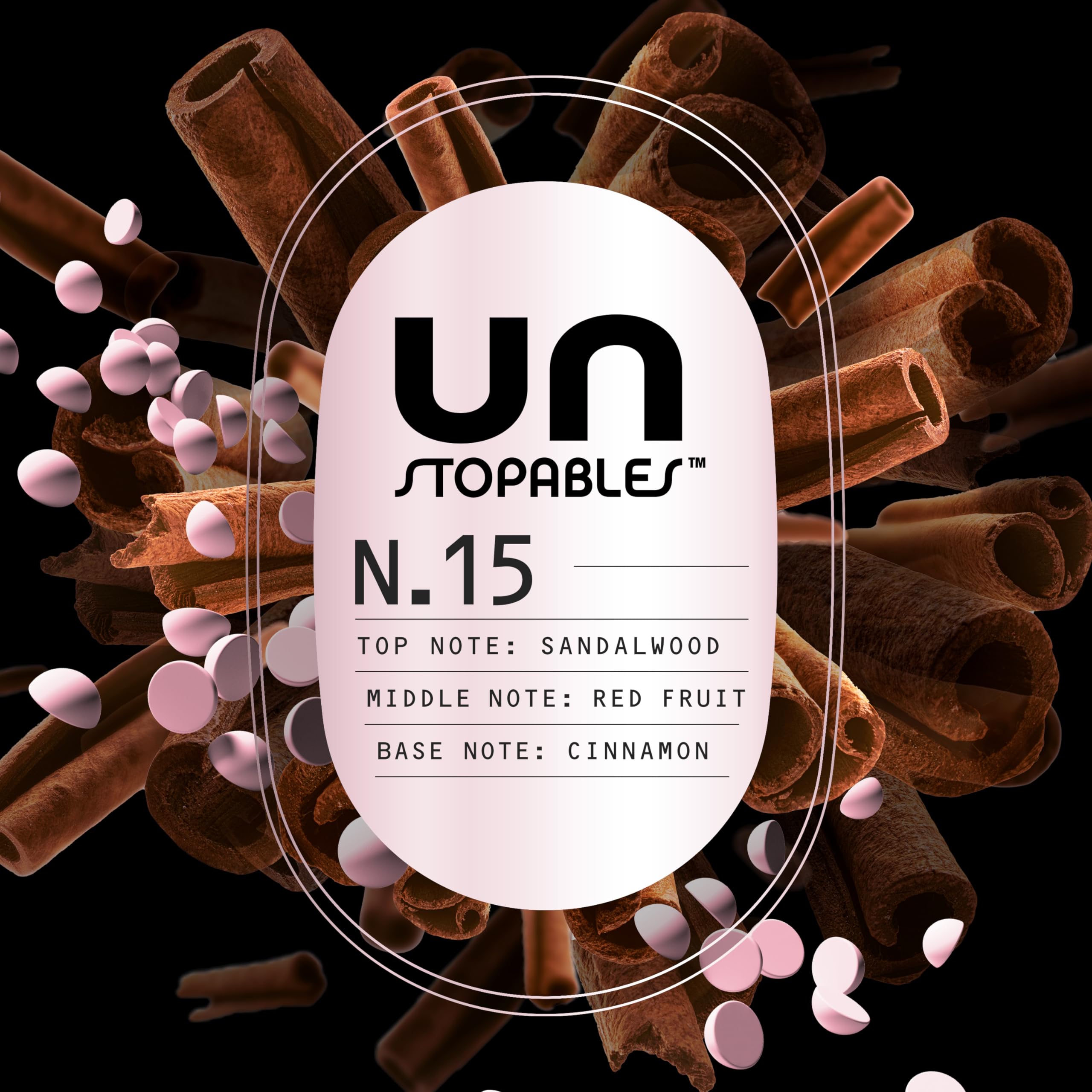 Downy Unstopables textura de perlas cerca que muestra fragancia premium