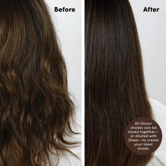 dpHUE cabello castaño brillante tras uso realzando el color