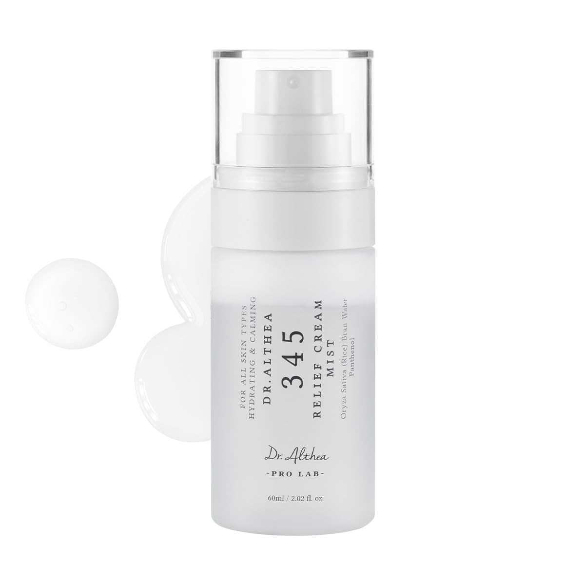 Dr.Althea envase frontal 345 Relief Cream Mist mostrando diseño compacto y práctico