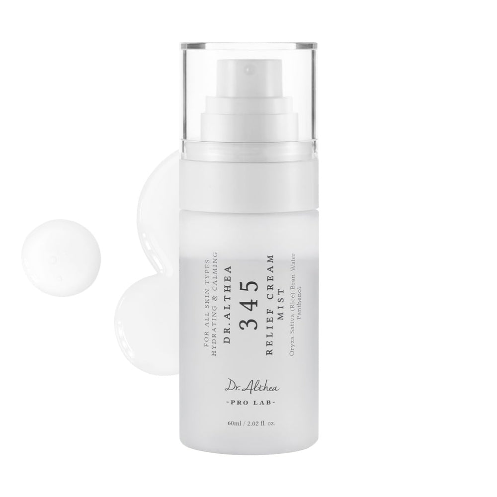 Dr.Althea envase frontal 345 Relief Cream Mist mostrando diseño compacto y práctico