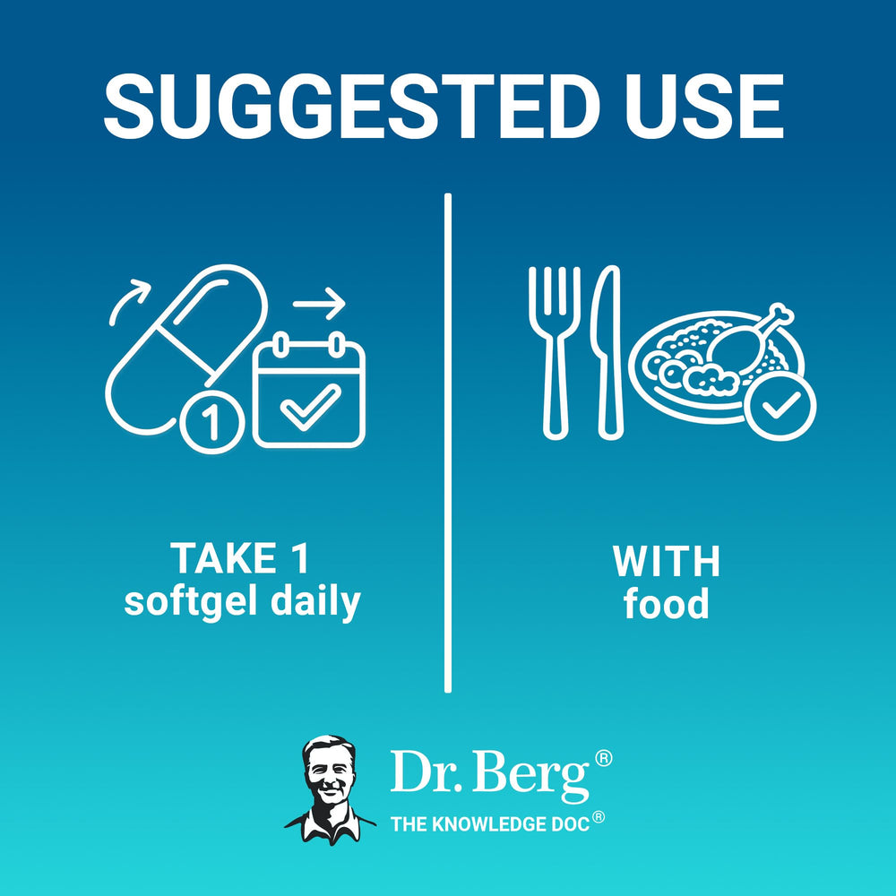 Dr. Berg producto sobre mesa de desayuno transmitiendo uso diario