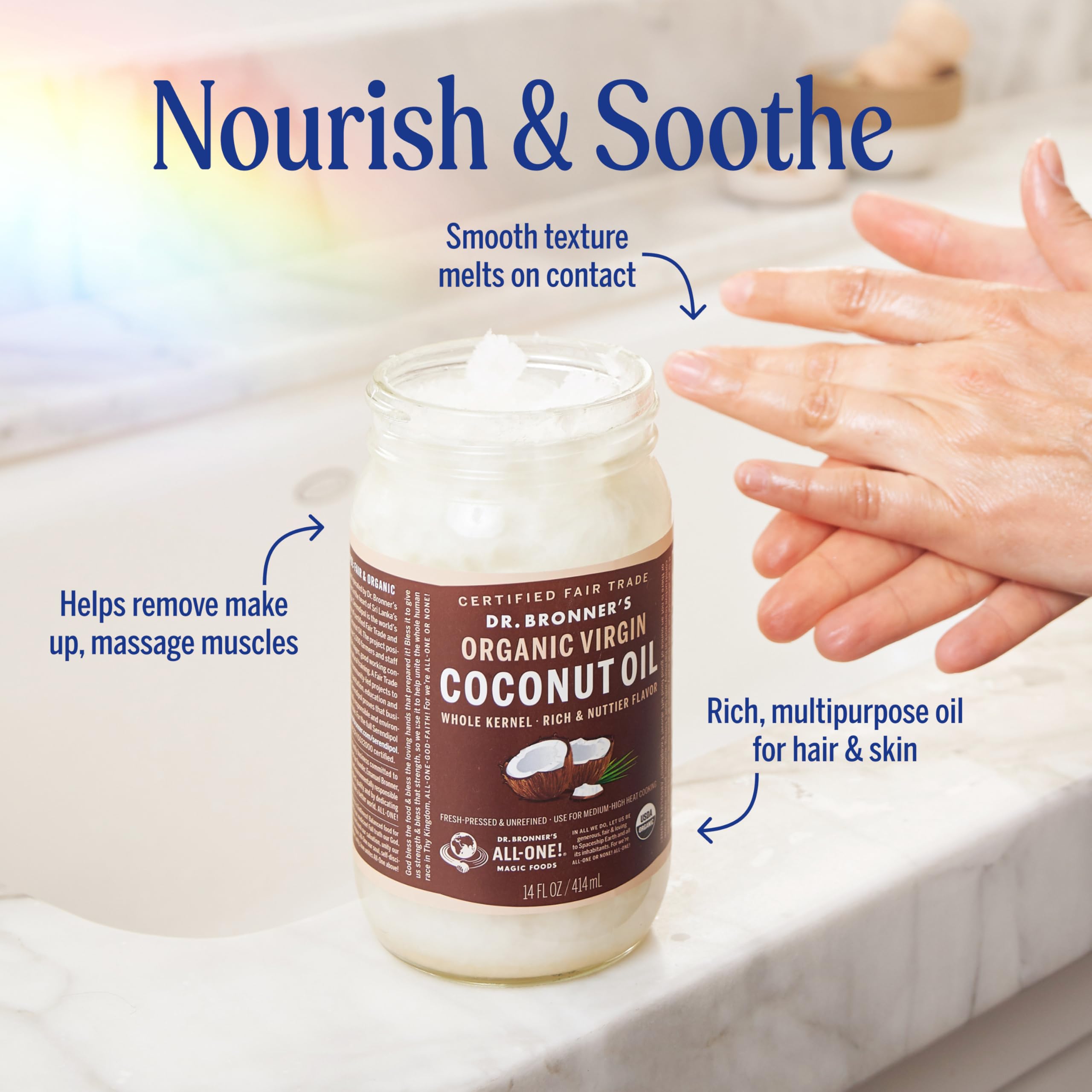 Dr. Bronner's aplicación de mascarilla capilar para brillo y suavidad