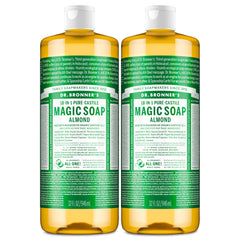 Dr. Bronner's botella frontal pack de 2, solución concentrada y versátil