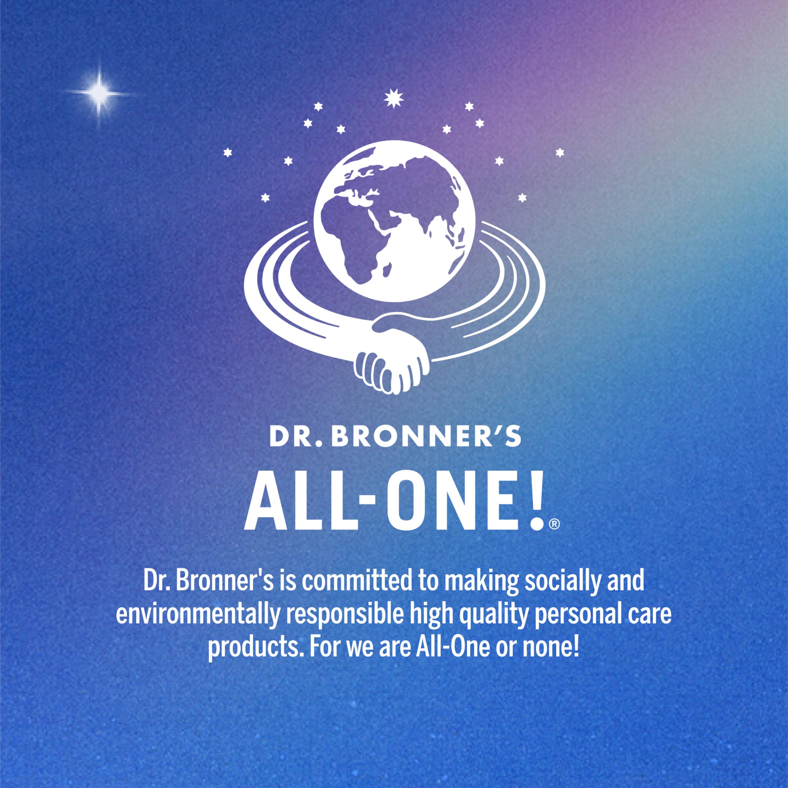 Dr. Bronner’s etiqueta con certificaciones orgánicas y Leaping Bunny, confianza ética