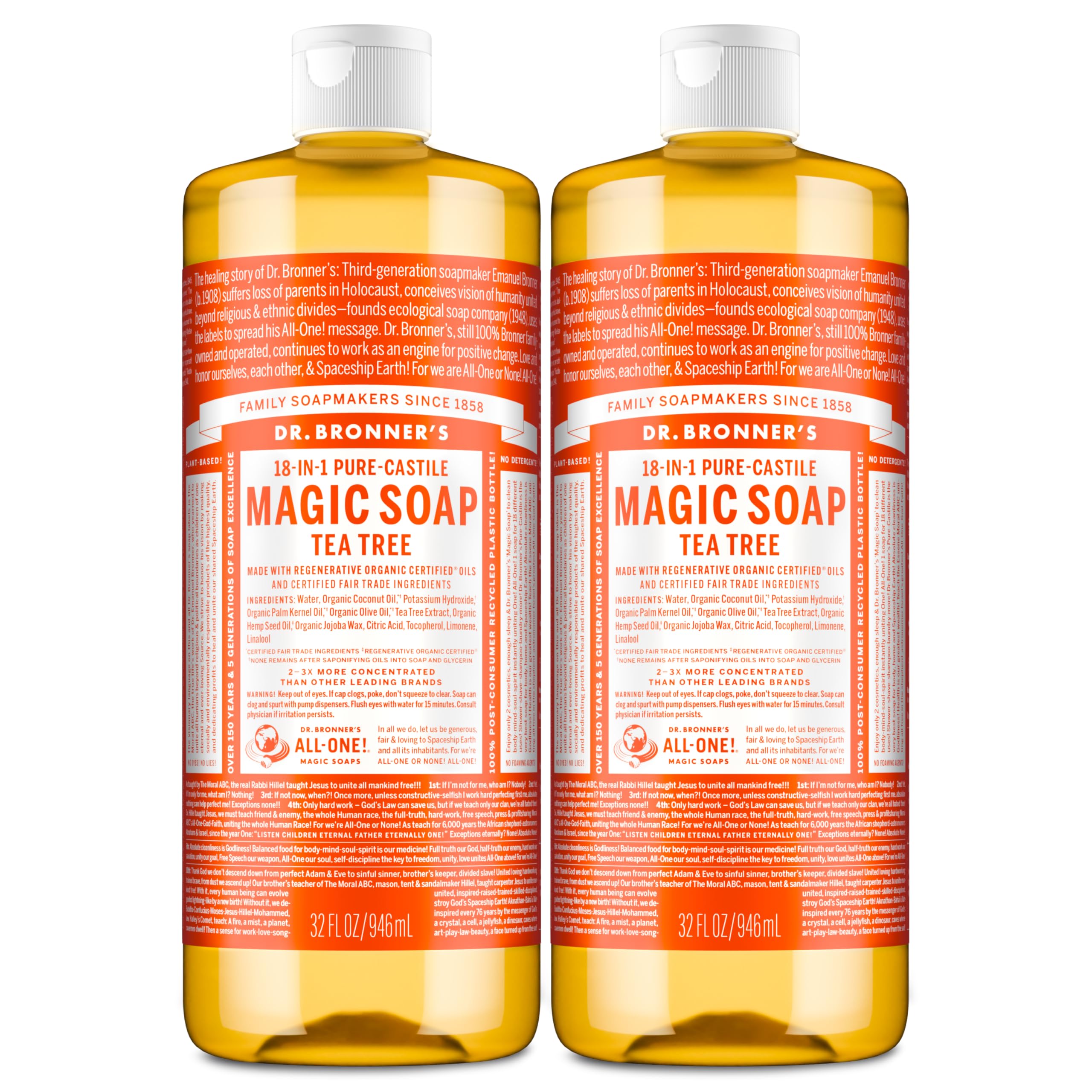Dr. Bronner's frente pack 32 oz mostrando valor y ahorro