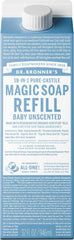 Dr. Bronner's envase frontal de recarga 32oz con menor plástico y uso familiar