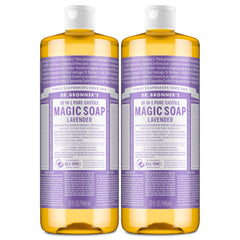 Dr. Bronner's botella frontal mostrando diseño y capacidad 32 oz, práctico y concentrado