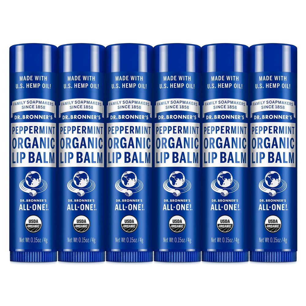 Dr. Bronner's pack frontal mostrando seis sticks y protección inmediata