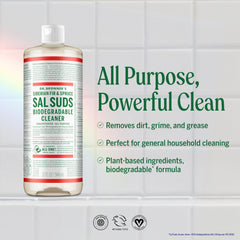 Dr. Bronner's etiqueta en primer plano con instrucciones y beneficios claros