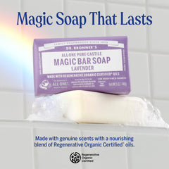 Dr. Bronner's textura de la barra con espuma cremosa que hidrata
