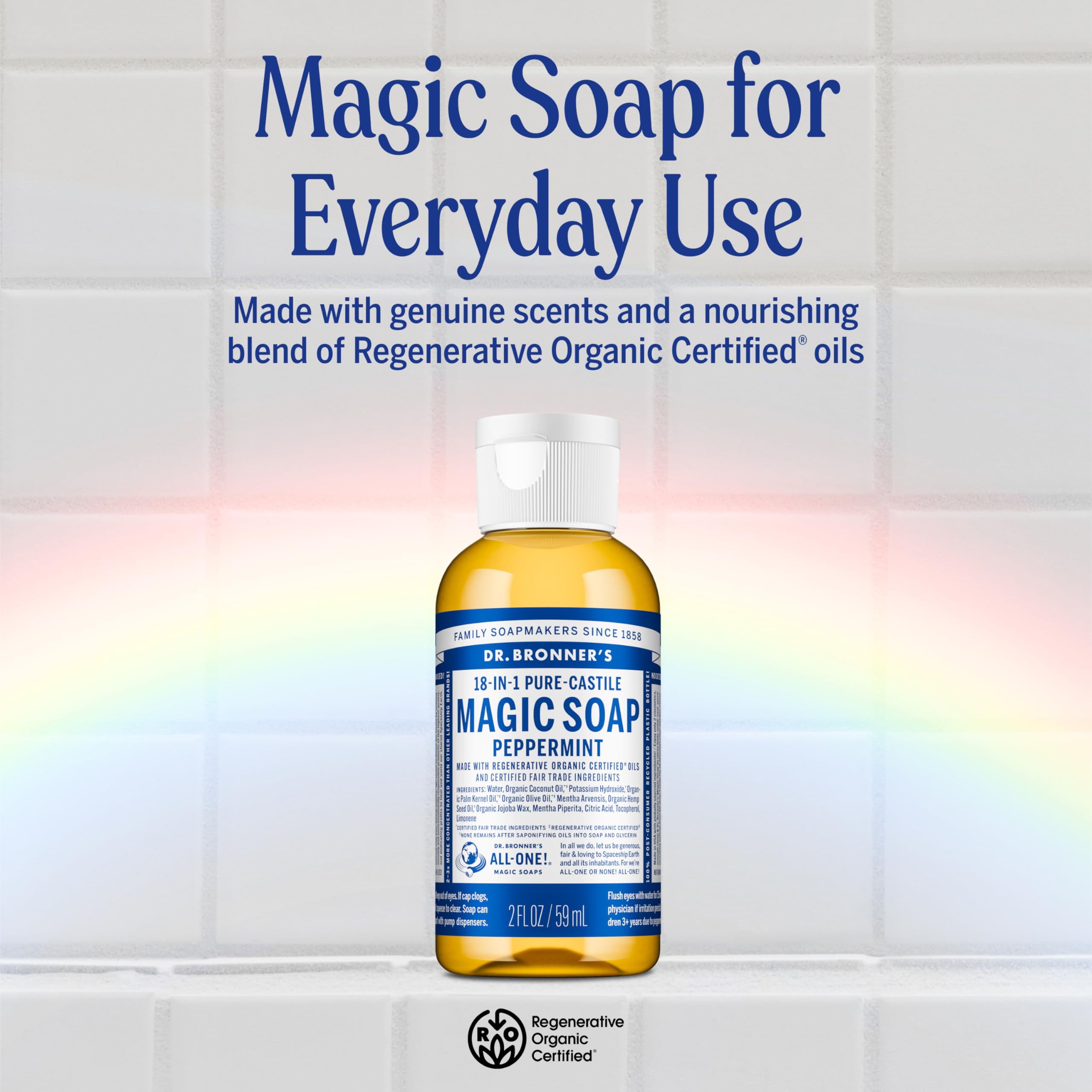 Dr. Bronner's espuma rica en la textura, limpieza eficaz y sensación renovadora