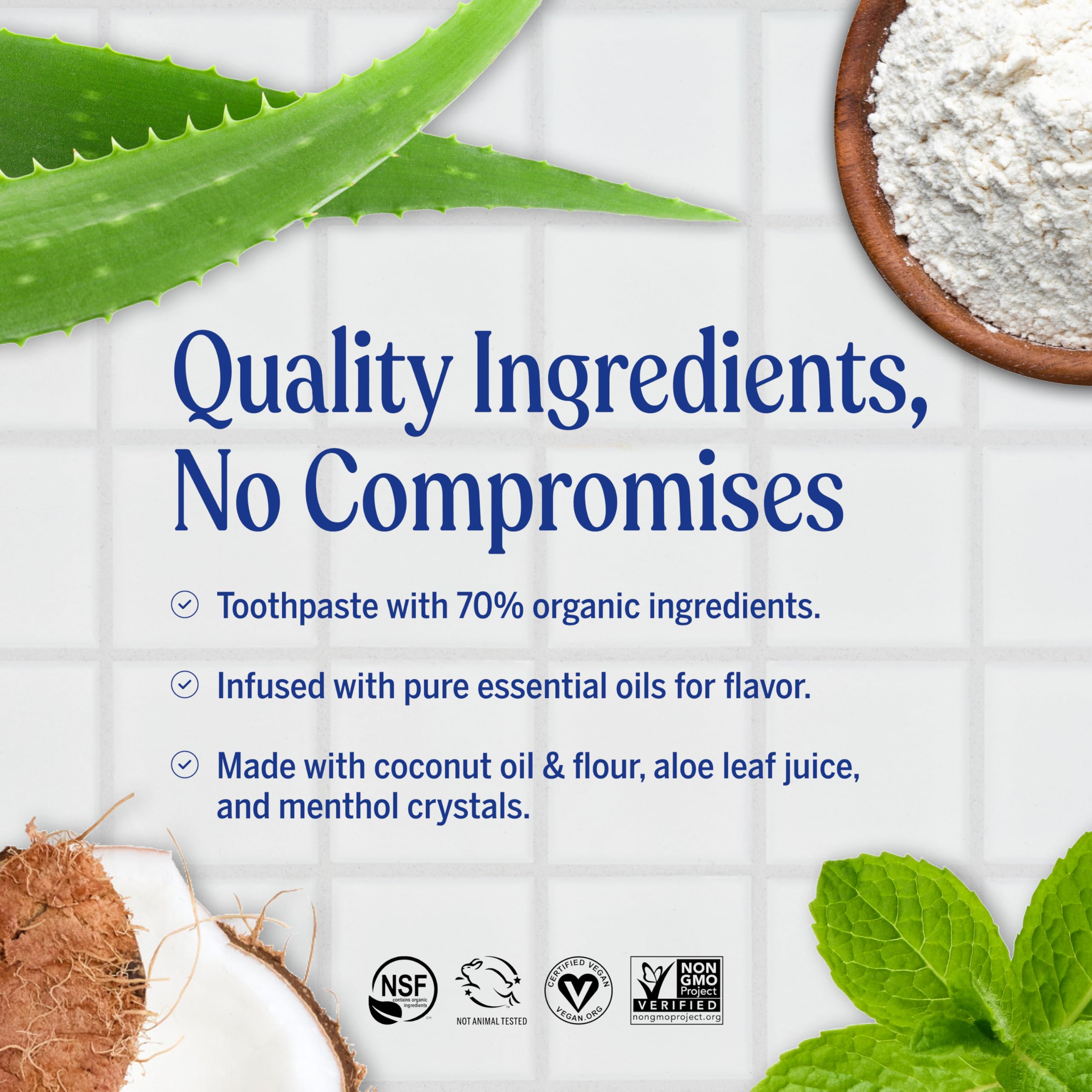 Dr. Bronner's ingredientes orgánicos en primer plano que destacan formulación ética