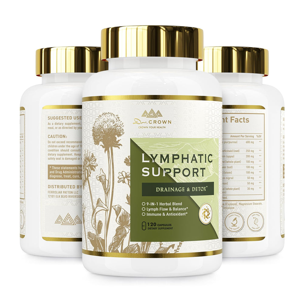DR. CROWN sello GMP y certificado de pruebas, destacando calidad y control de pureza