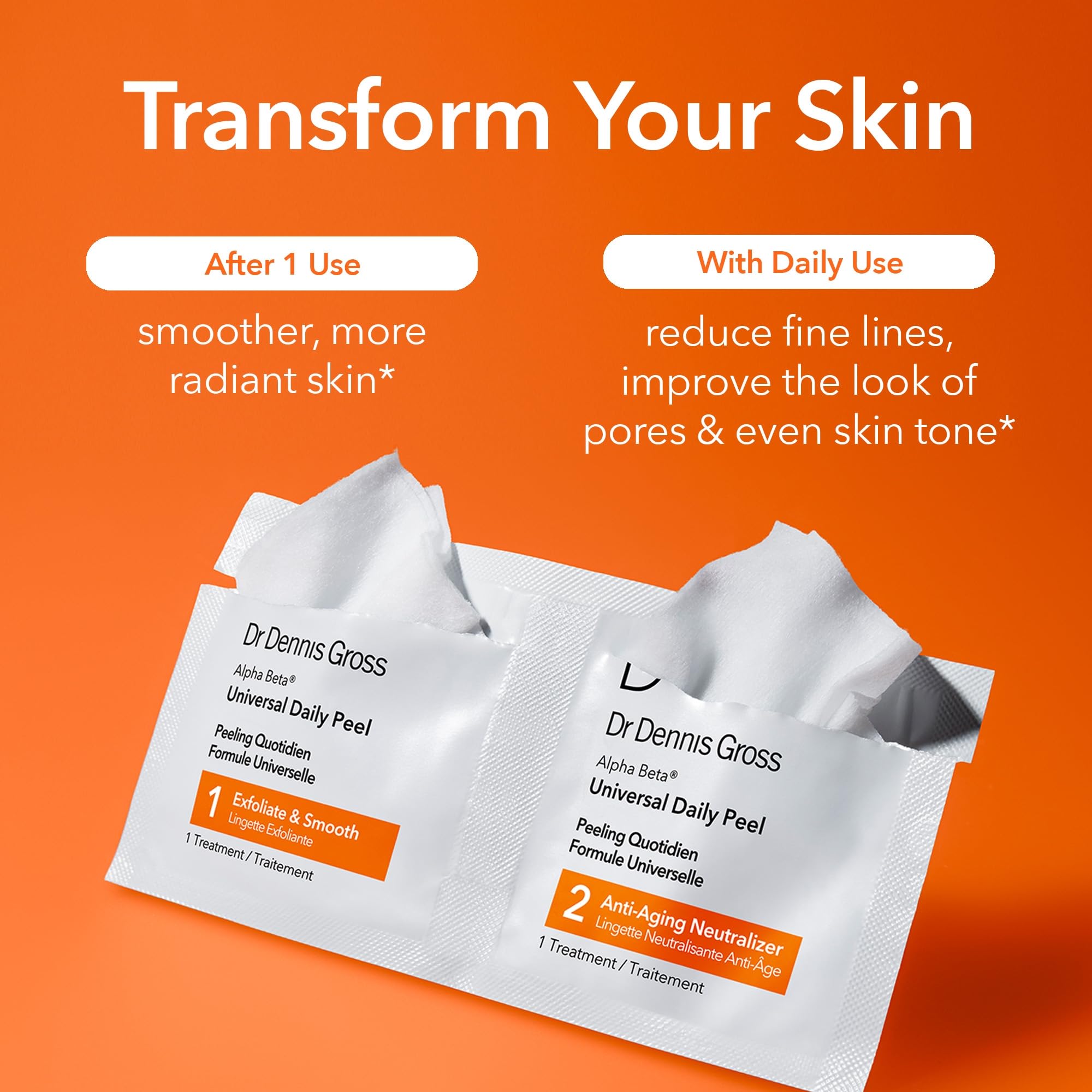 Dr Dennis Gross dual‑sided exfoliating pads closeup highlighting controlled application