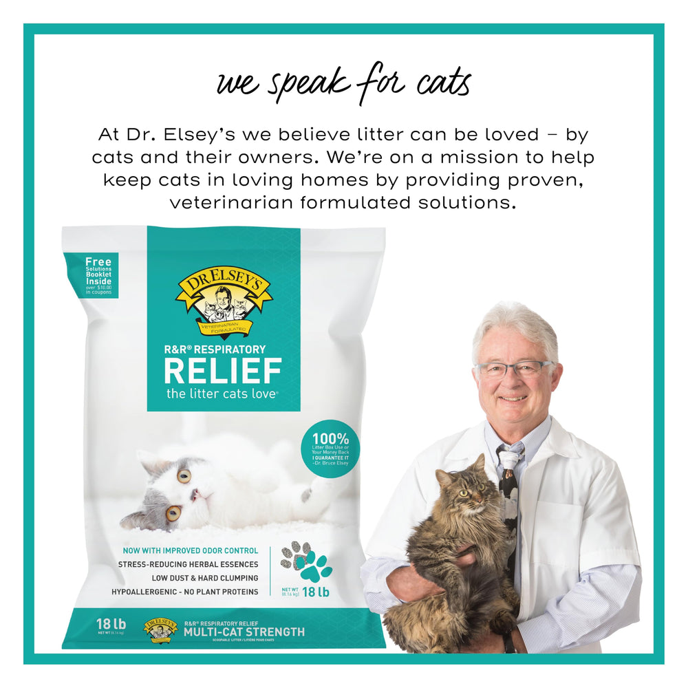 Dr. Elsey's ambiente doméstico con varios gatos que ilustra control de olores