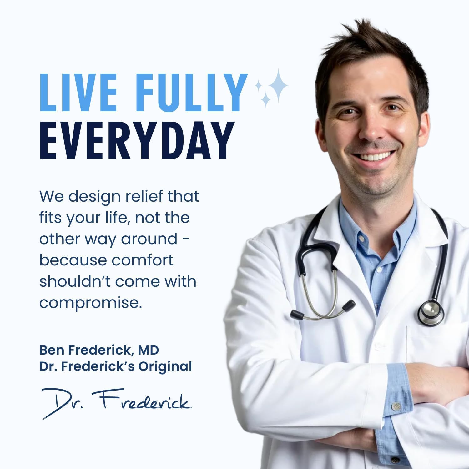 Dr. Frederick's escena estilo de vida pies suaves tras tratamiento