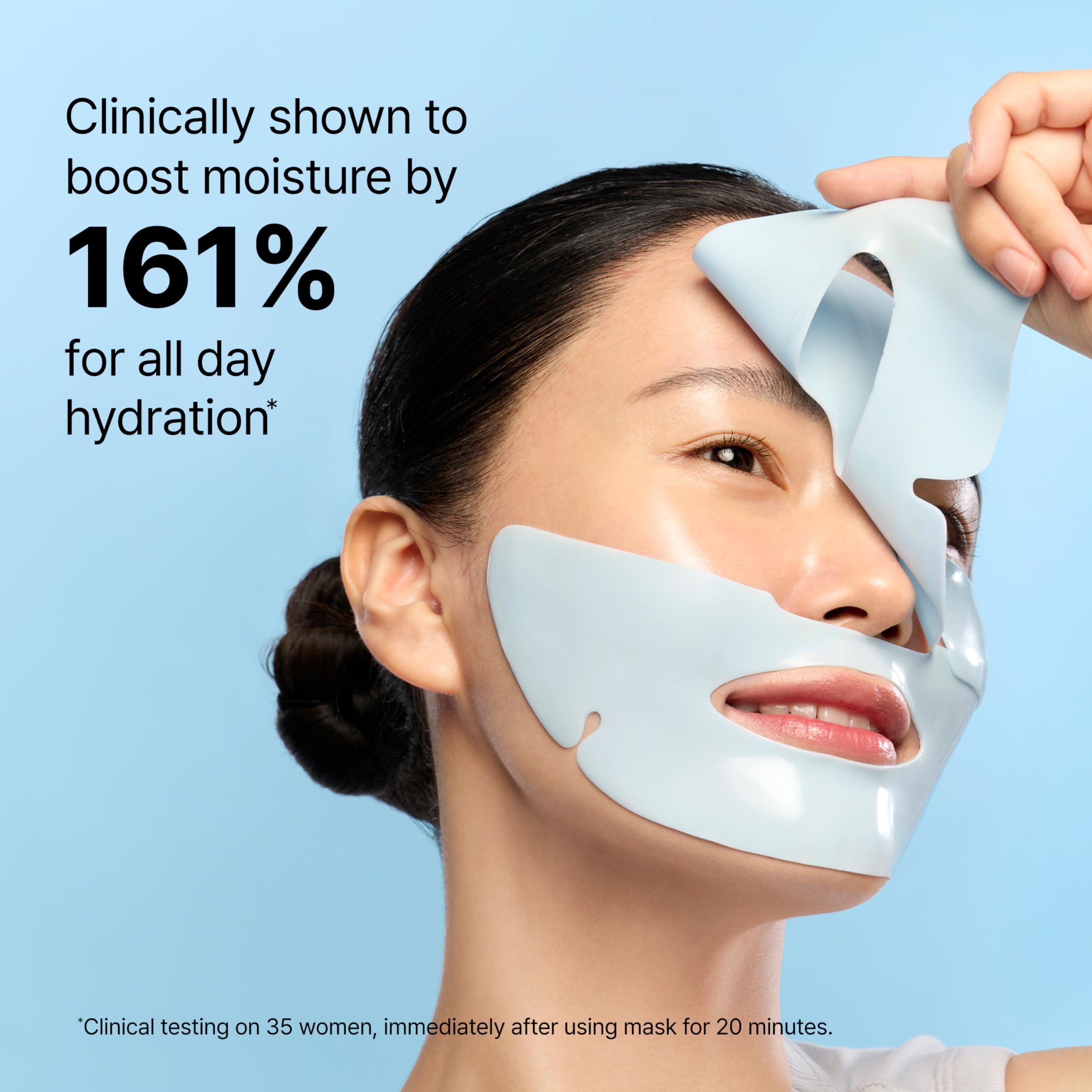 Dr.Jart+ mascarilla aplicada a modelo, efecto refrescante visible