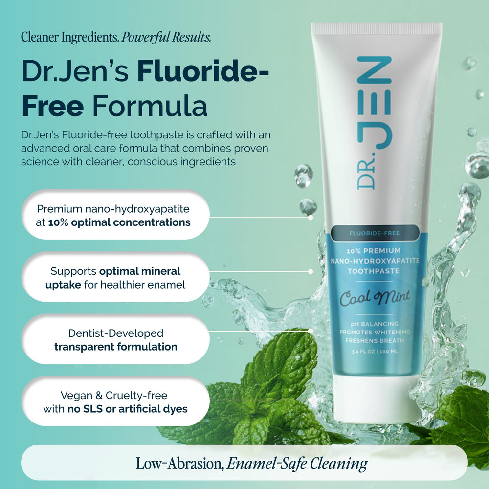 Dr Jen ingredientes en close-up destacando xilitol y glicerina beneficiosos