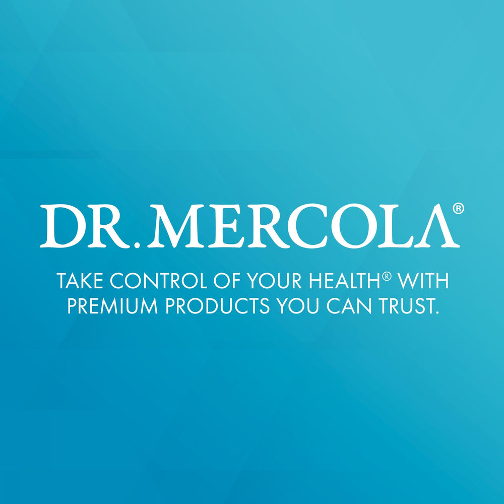 Dr. Mercola detalle del envase y tapadera para almacenamiento seguro