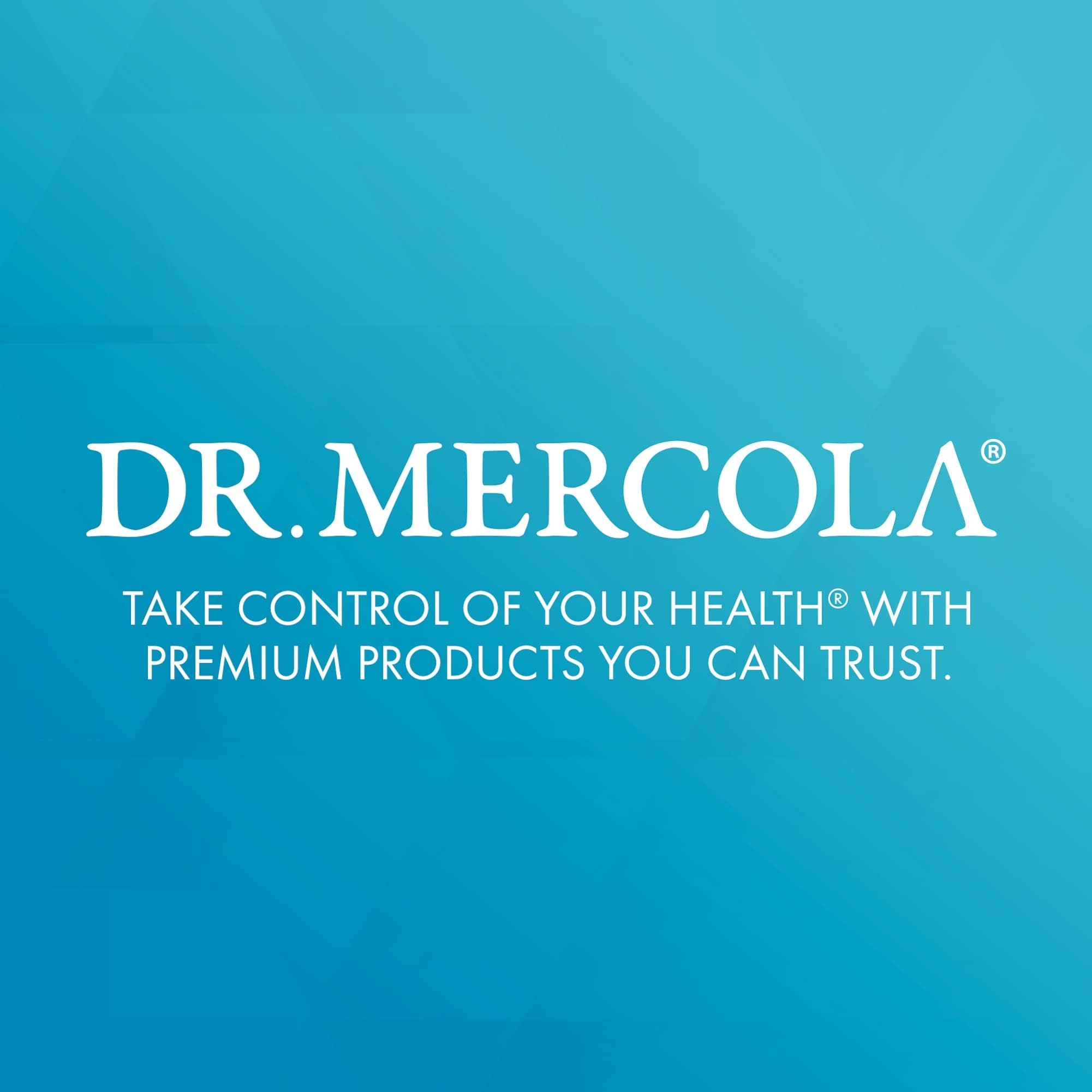 Dr. Mercola sello de no OGM y libre de gluten en primer plano