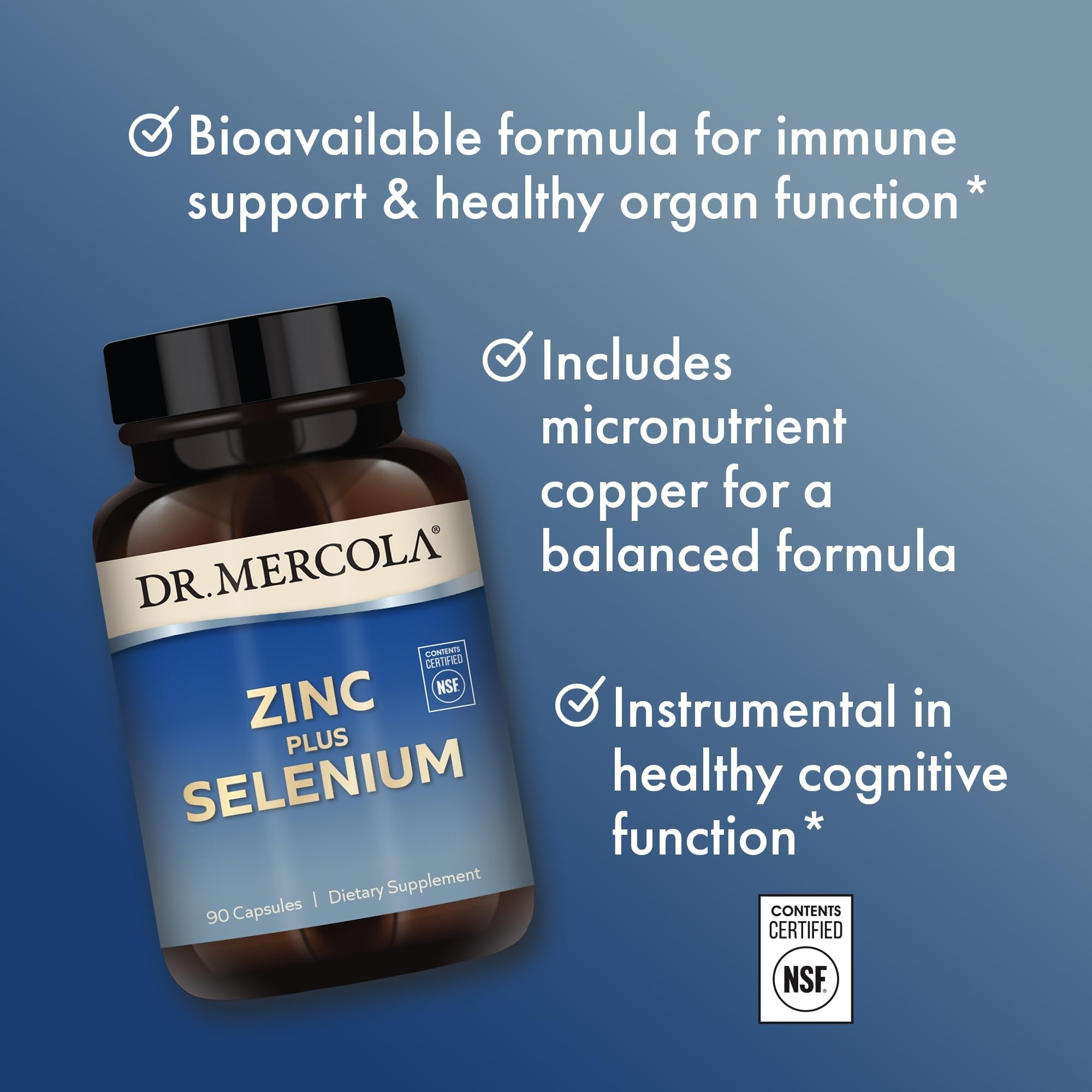 Dr. Mercola etiqueta nutricional con ingredientes y dosis destacadas