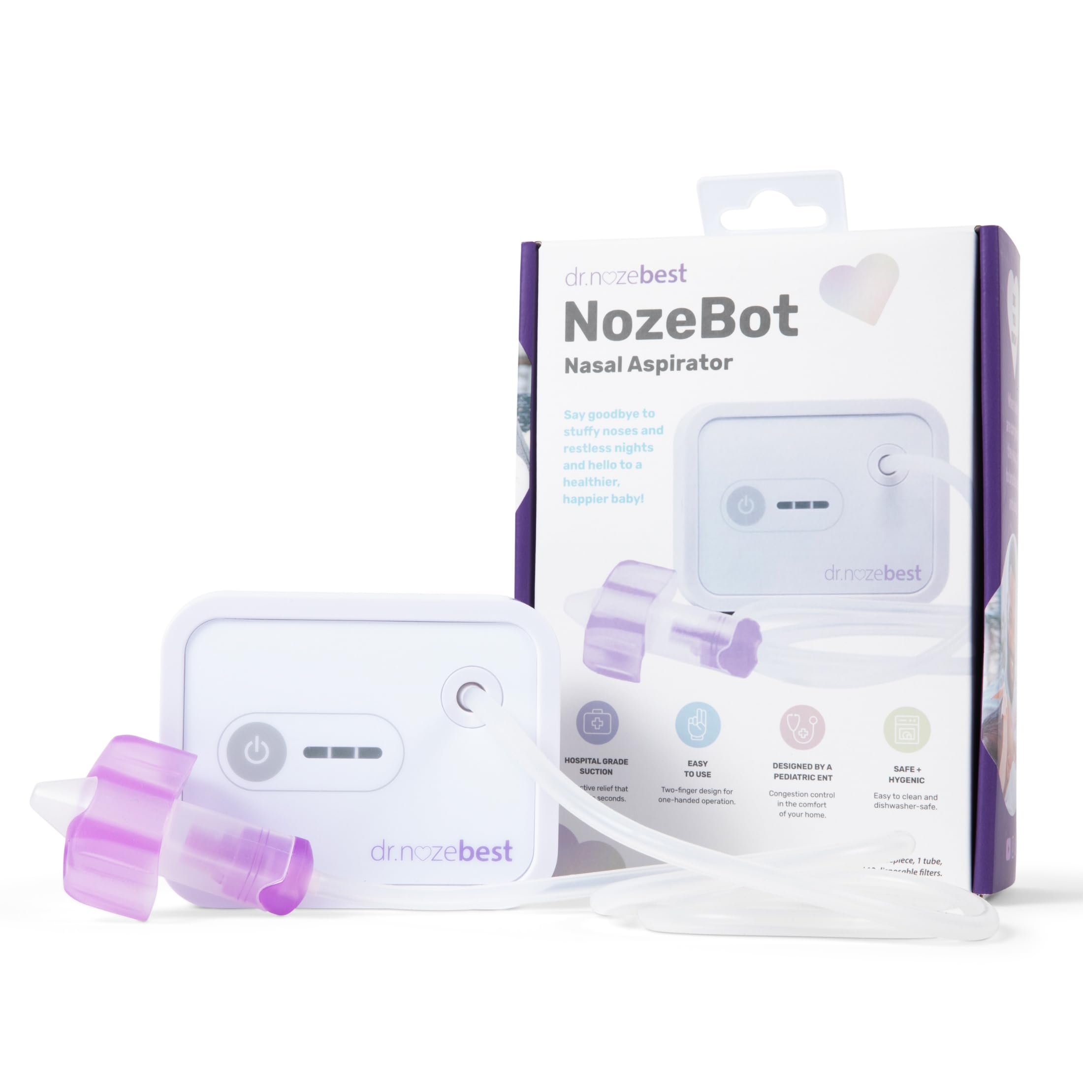 Dr. Noze Best NozeBot embalaje y etiqueta mostrando características y compatibilidad