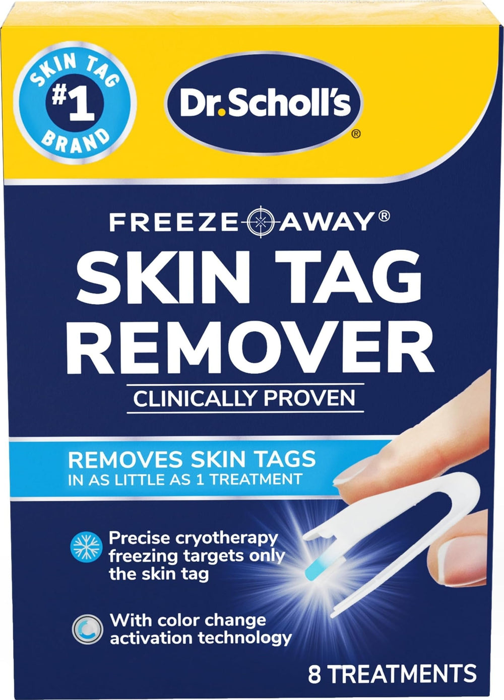 Dr. Scholl's empaque frontal mostrando el kit y beneficios claros