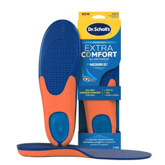 Dr. Scholl's frontal del empaque mostrando las plantillas y características