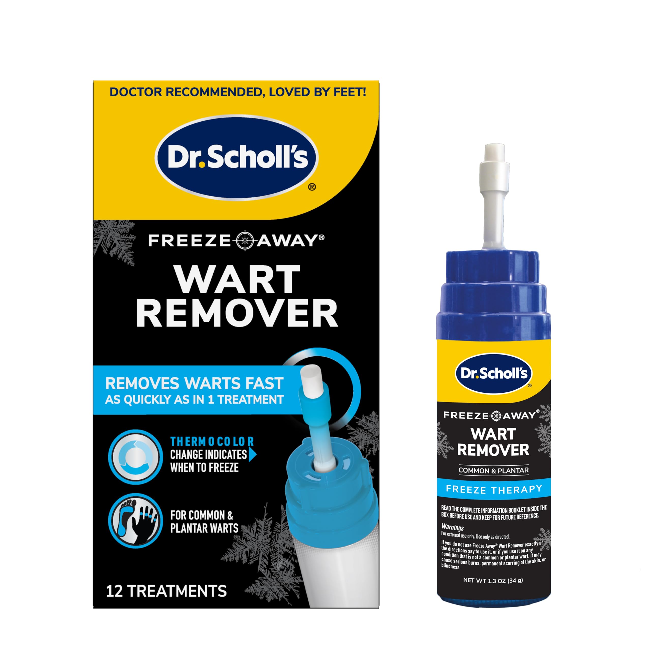 Dr. Scholl's embalaje frontal mostrando 12 unidades y beneficios
