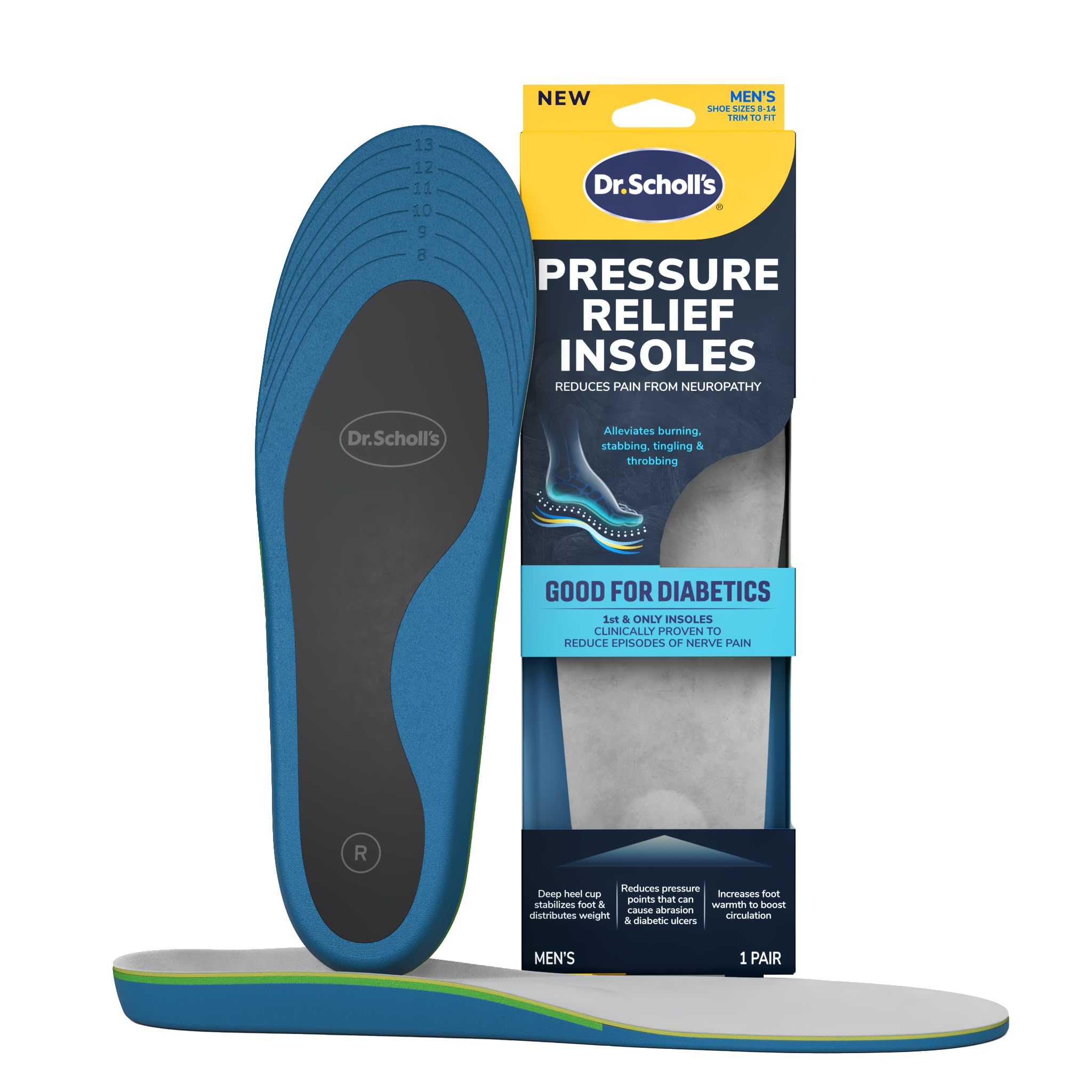 Dr. Scholl’s vista frontal de la plantilla mostrando perfil y soporte para comodidad