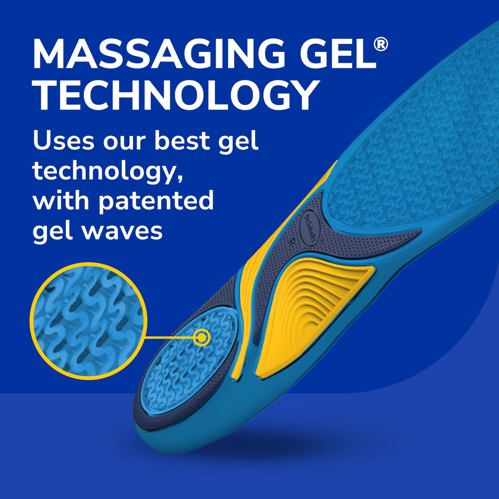 Dr. Scholl's vista lateral mostrando capas de gel para mejor amortiguación